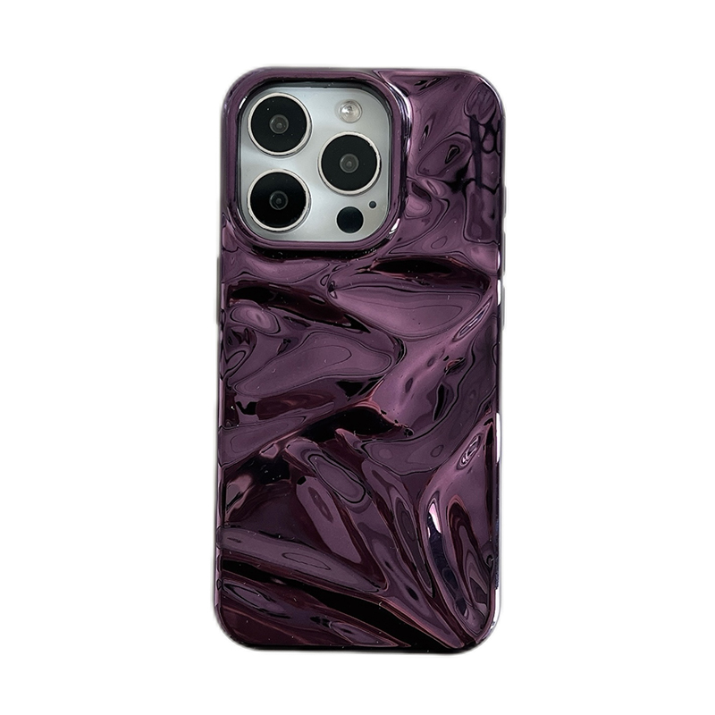 Coque brillante plaquée météorite violette, Texture pliable, étui souple antichoc pour iPhone 16 Pro Max 15 13 12 11 14 Plus: Pour iPhone 16 Pro Max