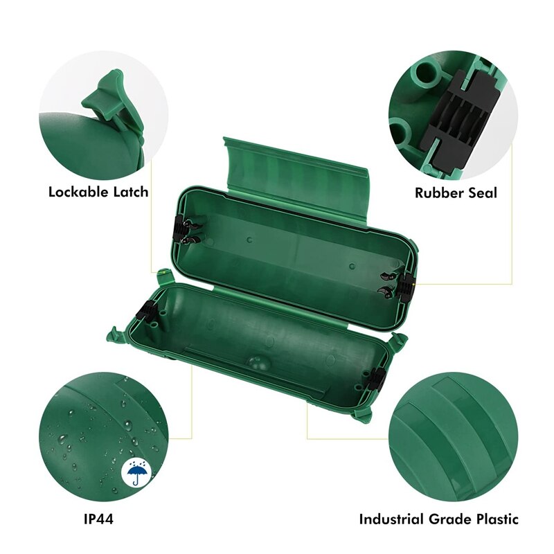 Extension Cord Safety Cover, IP44 Waterproof Connection Box, Weatherproof Enclosure Seal To Protect Outdoor Plug