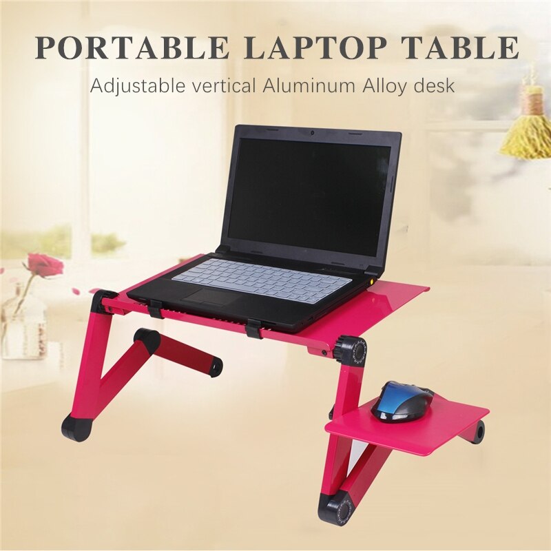 Portable laptop table Adjustable vertical Aluminum Alloy desk Foldable computer table with mouse tray Laptop desk for sofa bed