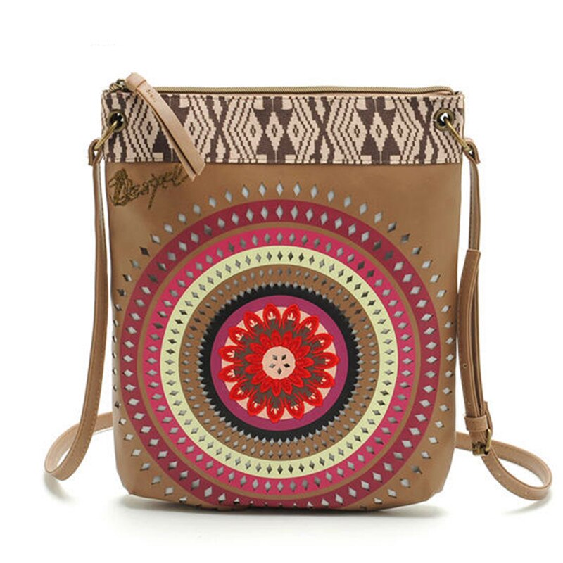 , España Original LaugiseD bolso de las mujeres borla Retro salvaje hueca de la bolsa de mensajero bolsa de hombro
