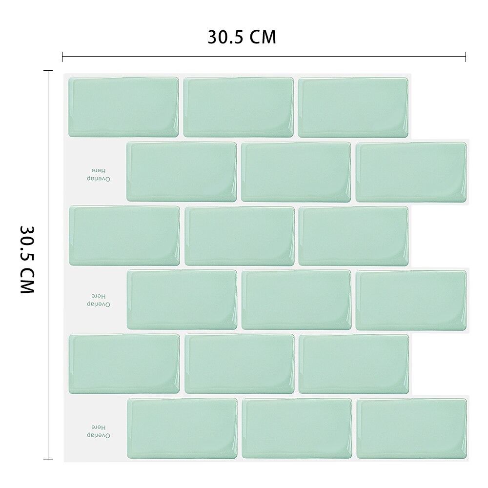Heminredning vattentät vinyl självhäftande mosaik kakel 3d väggdekal klistermärke självhäftande kök badrum 1 ark: Msog -w56