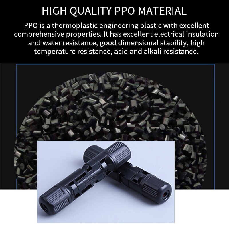 10 Pieces/Sett, PV Connectors Solar Connector Solar Panel Connectors Male & Female 30A 1000V DC IP67 for Solar cable use^1