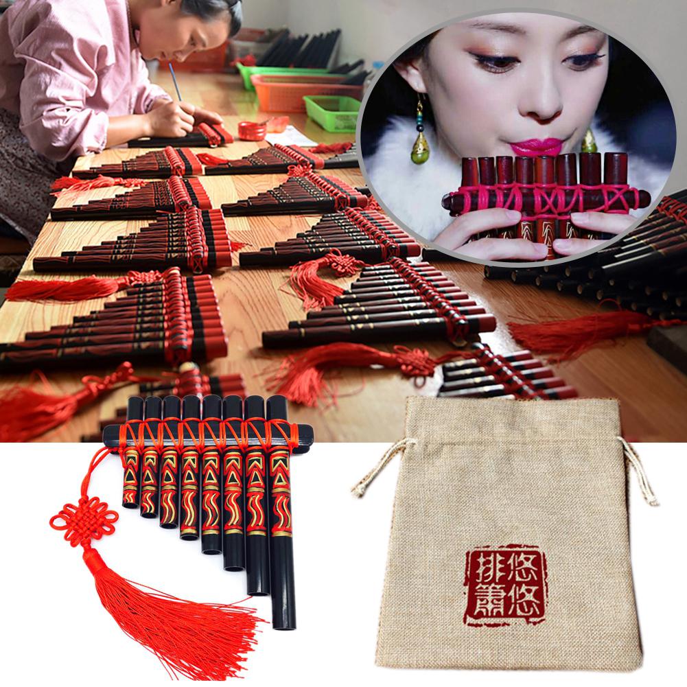 Pan Flute 15 Pipes G Model Pan Pipe Natural Music Wind Hand-painted Tube Palace Classic Chinese Style