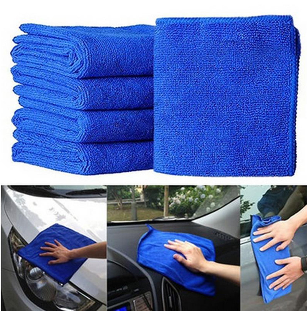 Praktische 5Pcs Blauwe Zachte Absorberende Washandje Auto Auto Microfiber Handdoek Care Microfiber Water-Absorberende Reinigingsdoekjes # PY10