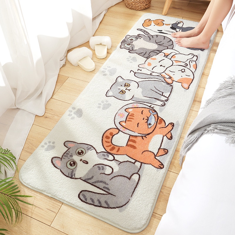 Lamb Wool Long Carpet Bedside Decorative Floor Mats Bedroom Rugs Super Soft Plush Foot Mat Absorbent Non-slip Bathroom Door Mat: 40x120cm / 03