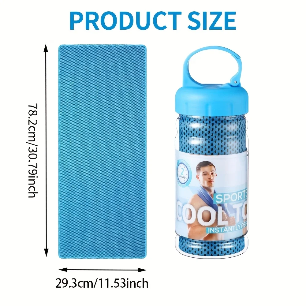 30×80cm Draagbare op fles gemonteerde sneldrogende handdoek Gym Sport Zweetabsorberend Koude sensatie Snelle ijshanddoek Zwemmen Strandhanddoeken