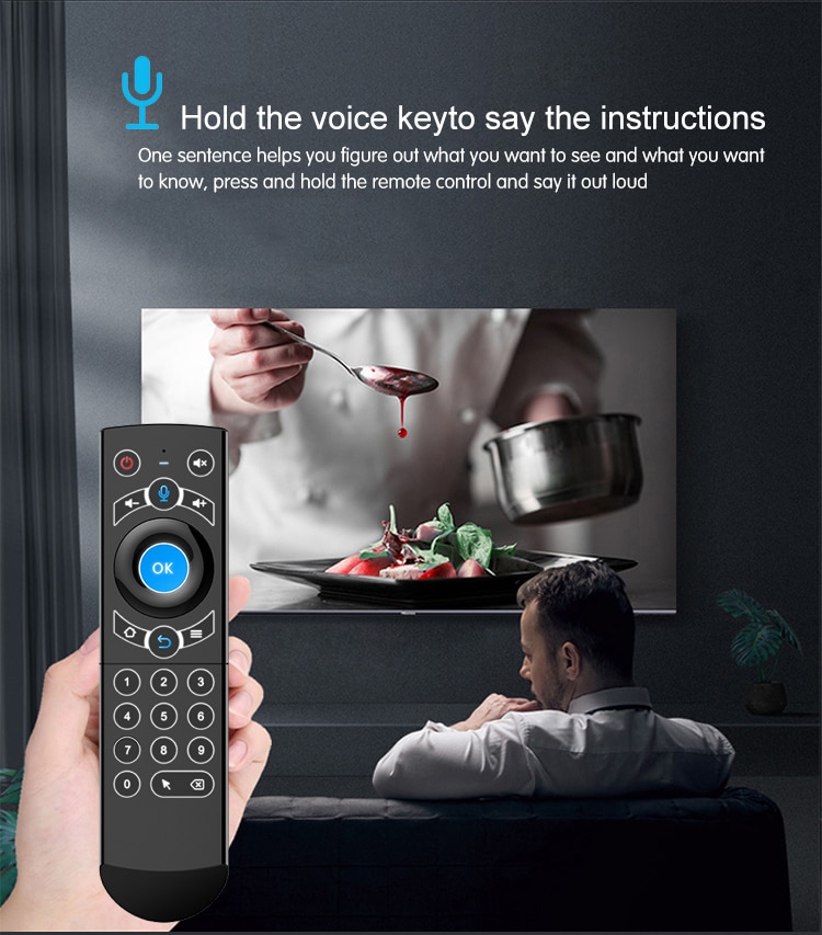 VONTAR – télécommande vocale G21 PRO, clavier sans fil 2.4G, souris Air avec gyro d&#39;apprentissage IR, pour Android TV Box H96 MAX X3 Pro