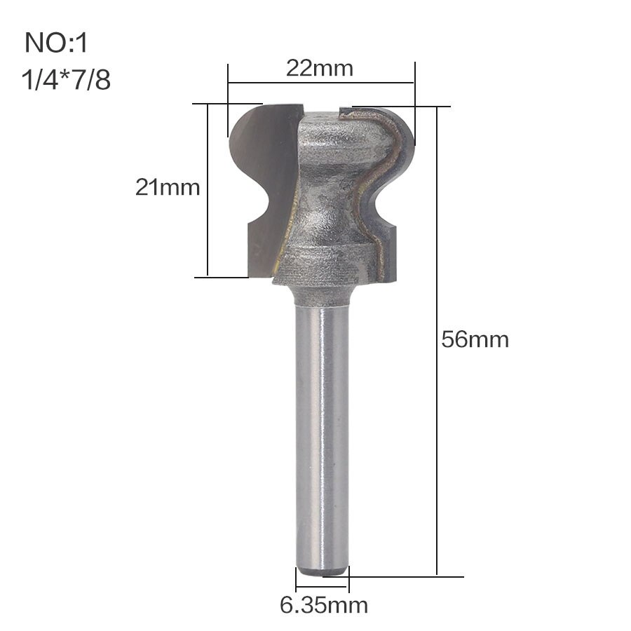 End Frees Bit 1/2 schacht Vinger Pull Lade Pull Kruk Molding Cutter 7/8 Snijden Dia, Pack van 1