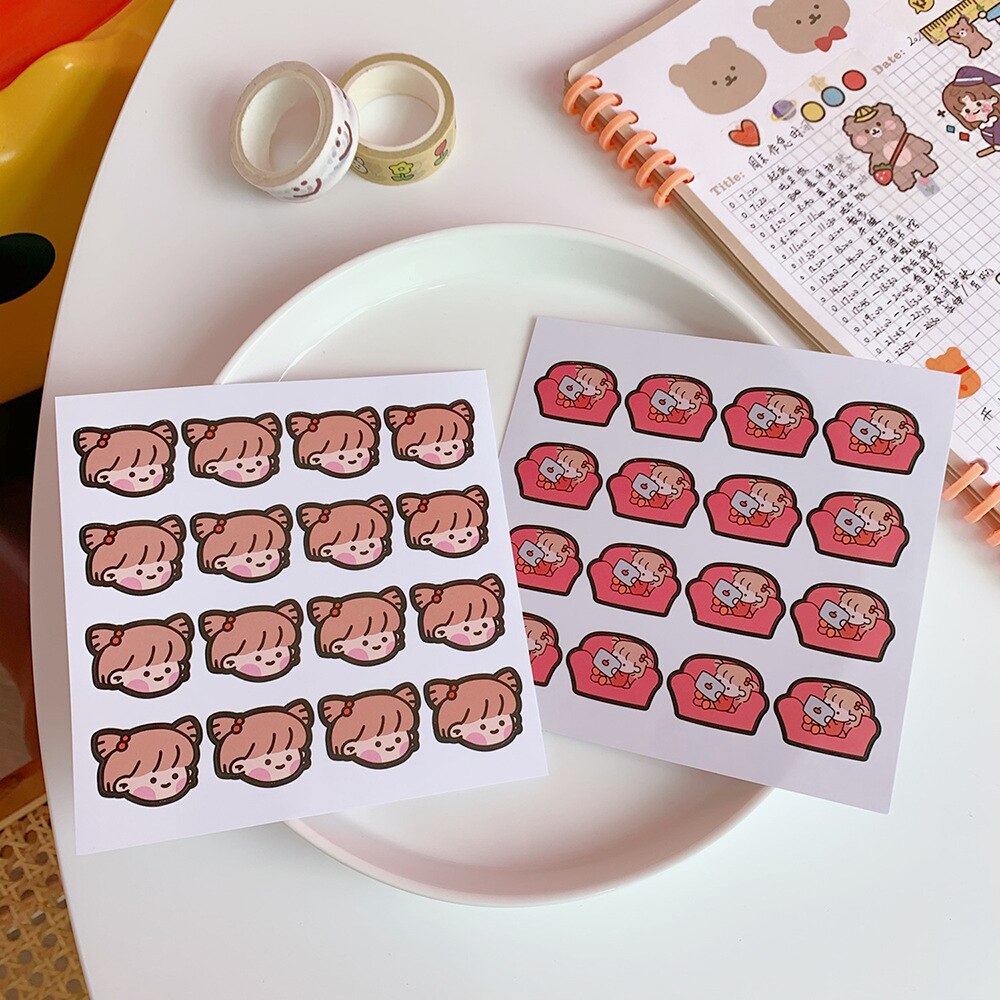 ins del Coniglio del fumetto dolce cibo etichetta FAI DA TE album di ritagli album di foto rivista artigianato Decorazione sigillo di adesivo FAI DA TE album di foto: C