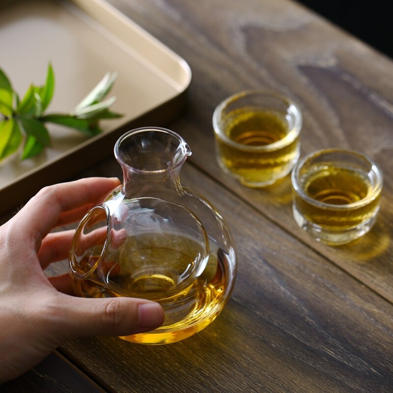 Creatieve Japanse Glas Wijn Set Hamster Nest Sake Set Decanter Crystal Wijn Warmer Glas Helder Wijn Pot Whisky Fles Bar
