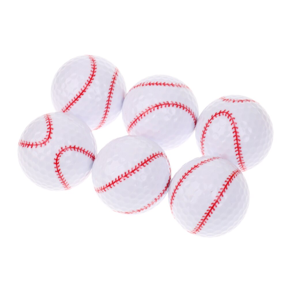 6 Pieces/Set Sport Balls Pattern Novelty Golf Balls Practice Balls Golf Accessories Golfer