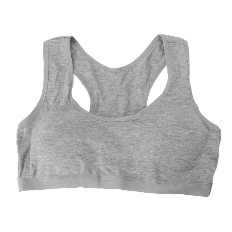 Sujetadores de pubertad de entrenamiento pequeños inalámbricos de algodón para chicas chico ropa interior para deporte: Gris