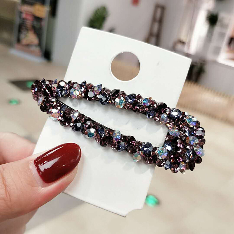 Accesorios para el cabello con pinza para el cabello hueca de lujo con diamantes de colores para mujer: Azul cielo