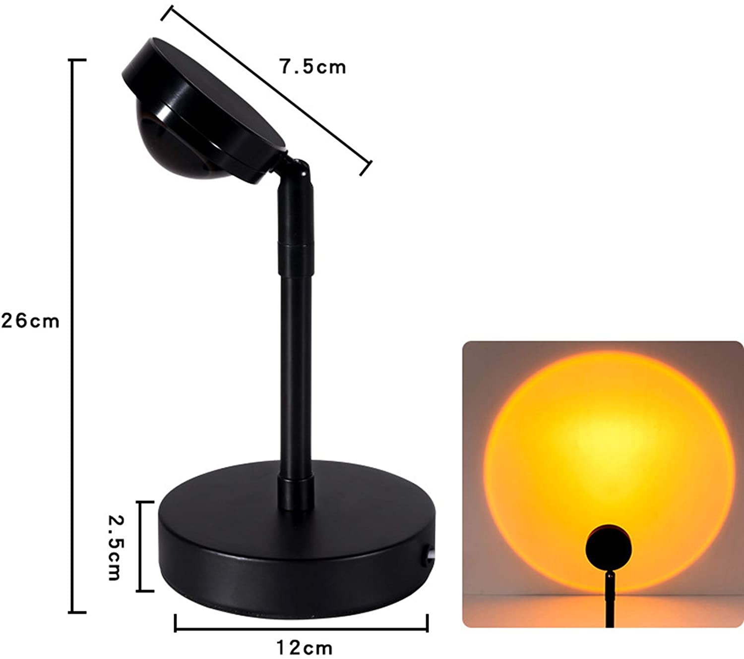 USB Sonnenuntergang Lampe Regenbogen Projektor Lampe LED Nacht Licht Für Heimat Schlafzimmer Coffe Einkaufen Hintergrund Zauberstab Dekoration USB Tisch Lampe: Sonnenuntergang Lampe