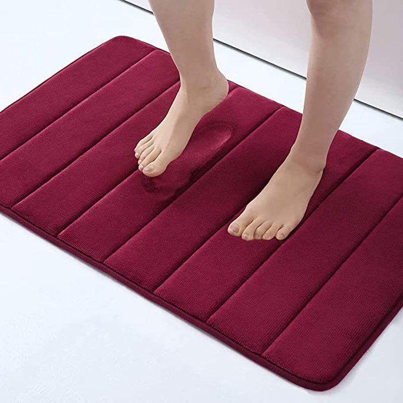 Tykkere baderomsmatte, sklisikker matte for bad og toalett, absorberende, hurtigtørkende matte, korallfleece: Hvit / 400 mmx 600mm