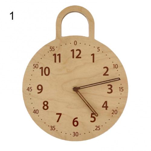 Arabic Numeral Round Wooden Digital Wall Clock Silent Living Room Wall Decor Saat Home Decoration Watch Wall: 01