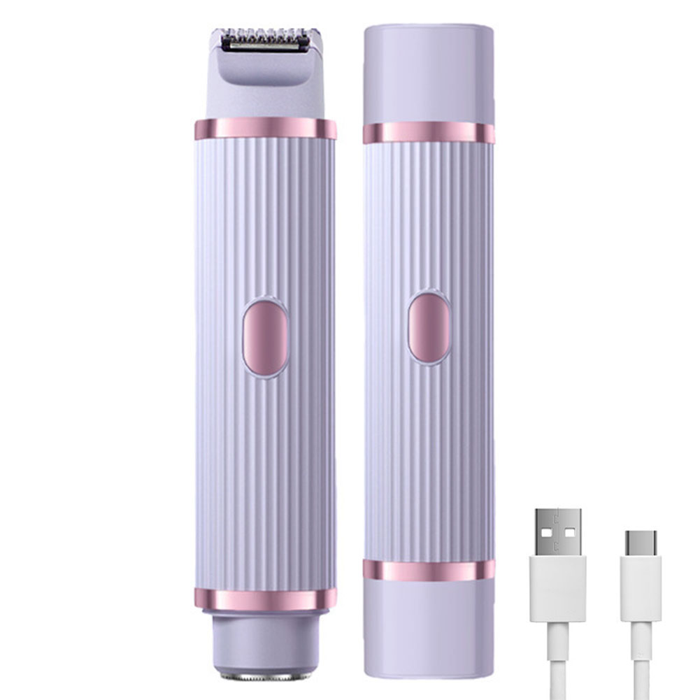 2in1 Electric Razors for Women Bikini Trimmer Facial Mustache Shavers for Ladies Body Underarms Legs Portable Painless Epilator: Gold