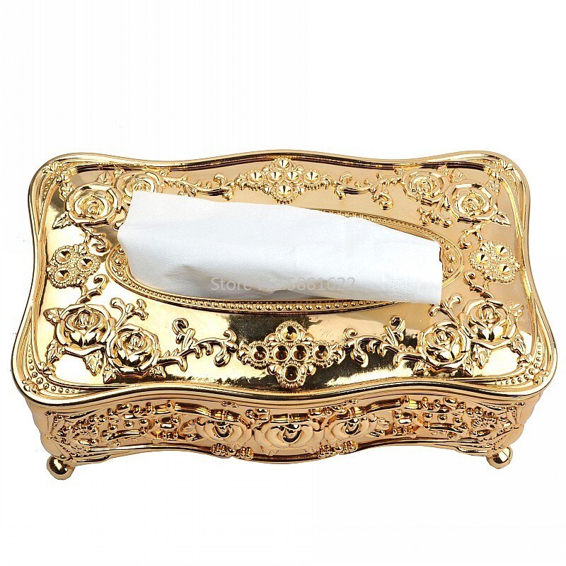 Gold/Silver European Luxury Acrylic Tissue Box Hotel Restaurant Napkin Holder Household Tissue Box WF911350