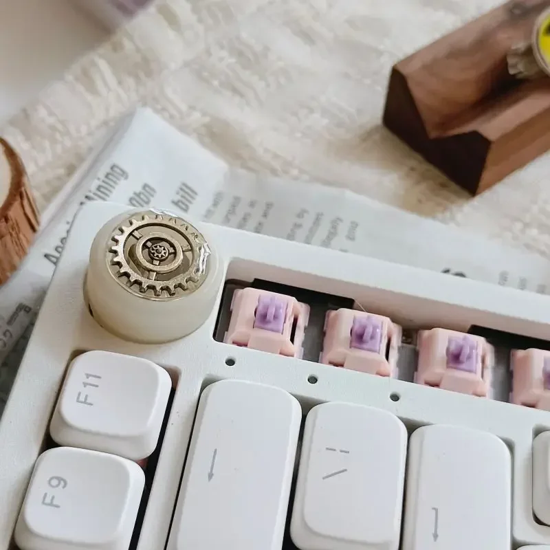 Hi75 Keyboard Knob Replacement Core Clickable Artisan Keycap Custom Translucent Volume Knob Core Gaming Mechanical Keyboard