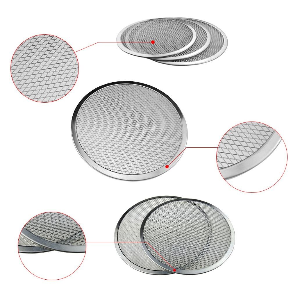 6-22 tommer genbrug non-stick aluminium mesh pizza skærm pasta bageplade net pizza holder bagegrej til hjemmet pizza butik