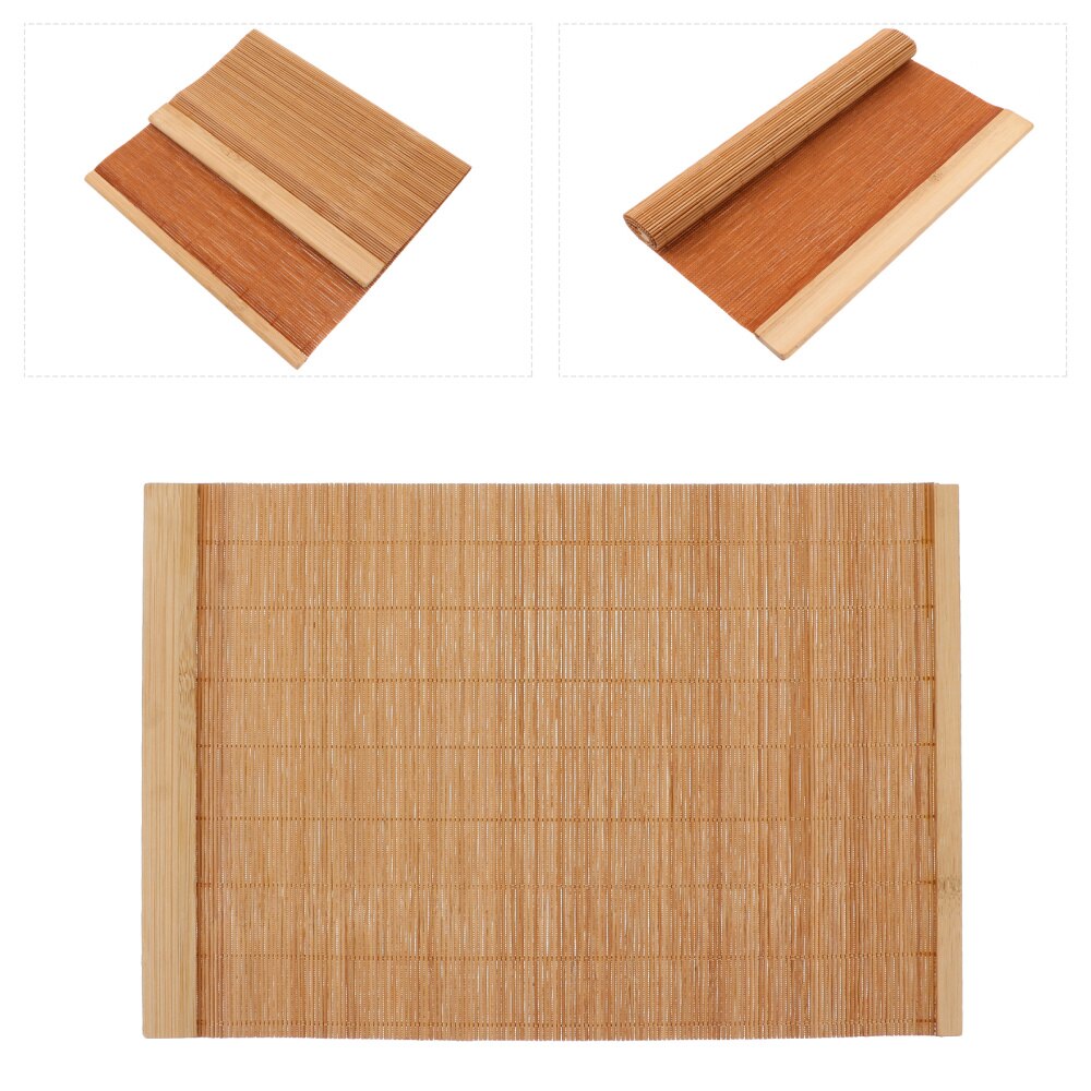 2Pcs Bamboo Wood Placemats Anti-Slip Table Mat Waterproof Placemats