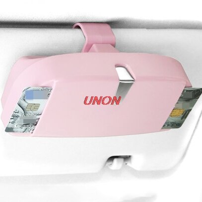 auto bilbriller klipp billettkortklemme abs bilbrillevesker bil solskjerm solbrilleholder tilbehør: En romantisk rosa 1pc