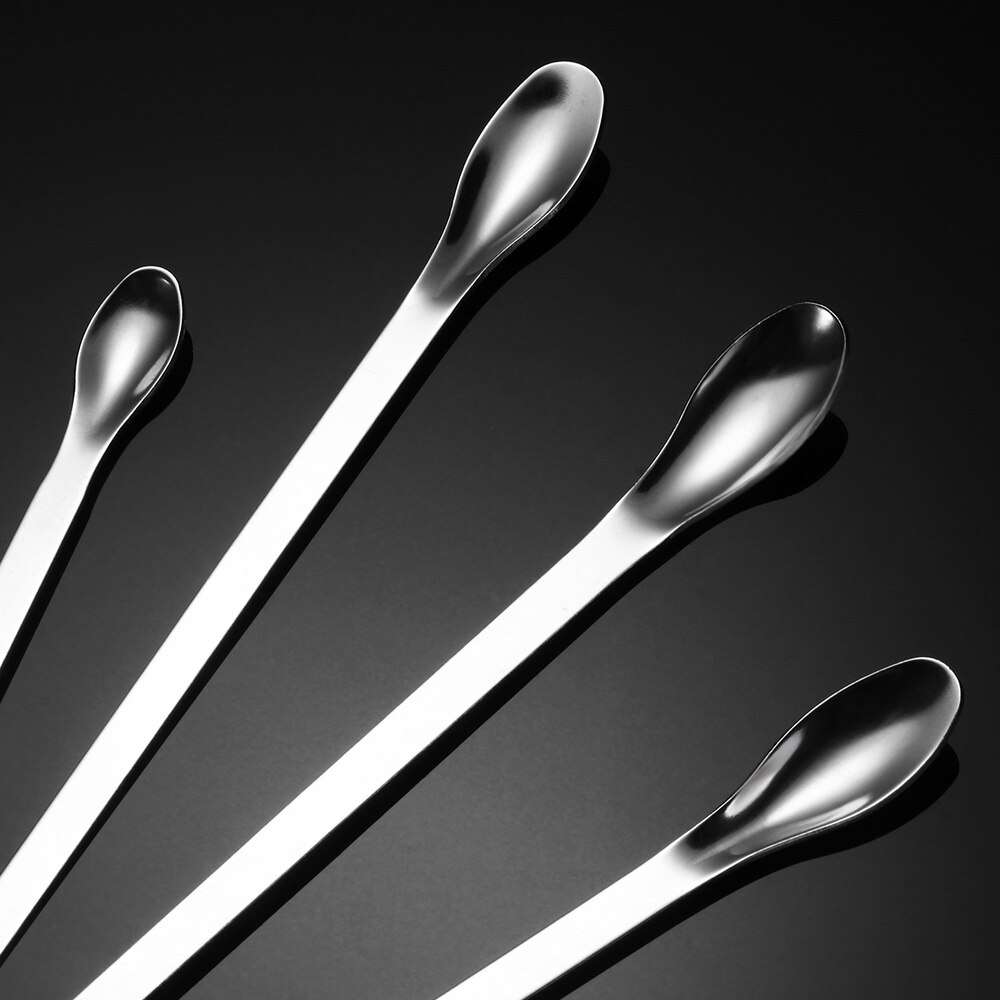 UKCOCO in 1 Stainless Steel Sampling Spoons Laboratory Scoops Mixing Spatulas (Silver)