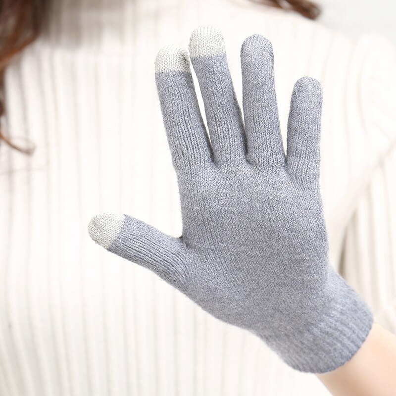 Guantes Térmicos de invierno para adultos, manoplas de punto cálido con aislamiento y pantalla táctil para teléfono inteligente