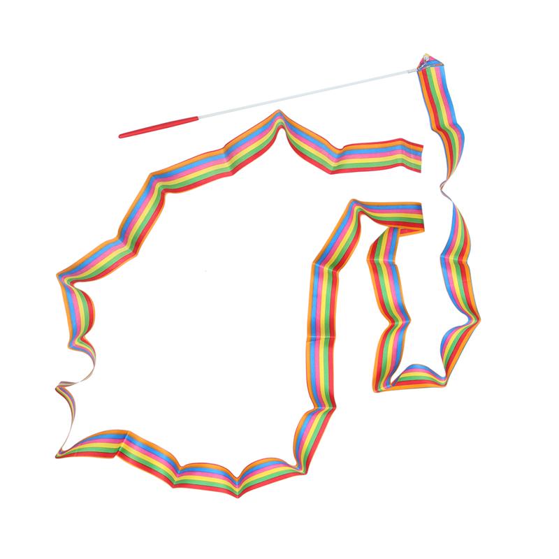 10pcs 4-Meter Colorful Rhythmic Gymnastics Ribbon Dancing Gymnastics Ribbon Silk Ribbon for Kids, Baton Twirling, Dancing