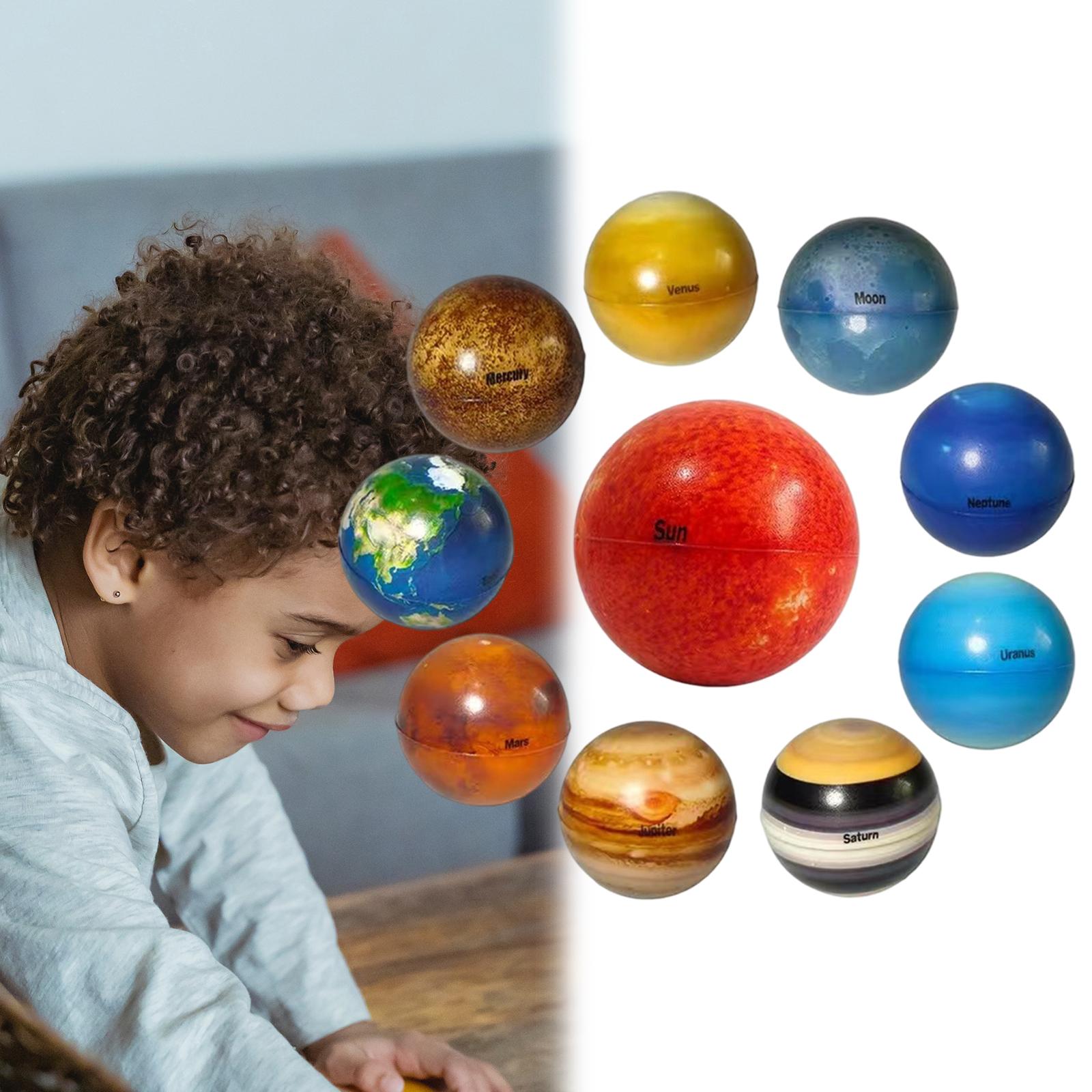10 stuks zonnestelsel planeet spons stevige zachte ballen stressverlichtende puzzel speelgoed wetenschap en onderwijs veiligheid ideale elastische PU-bal