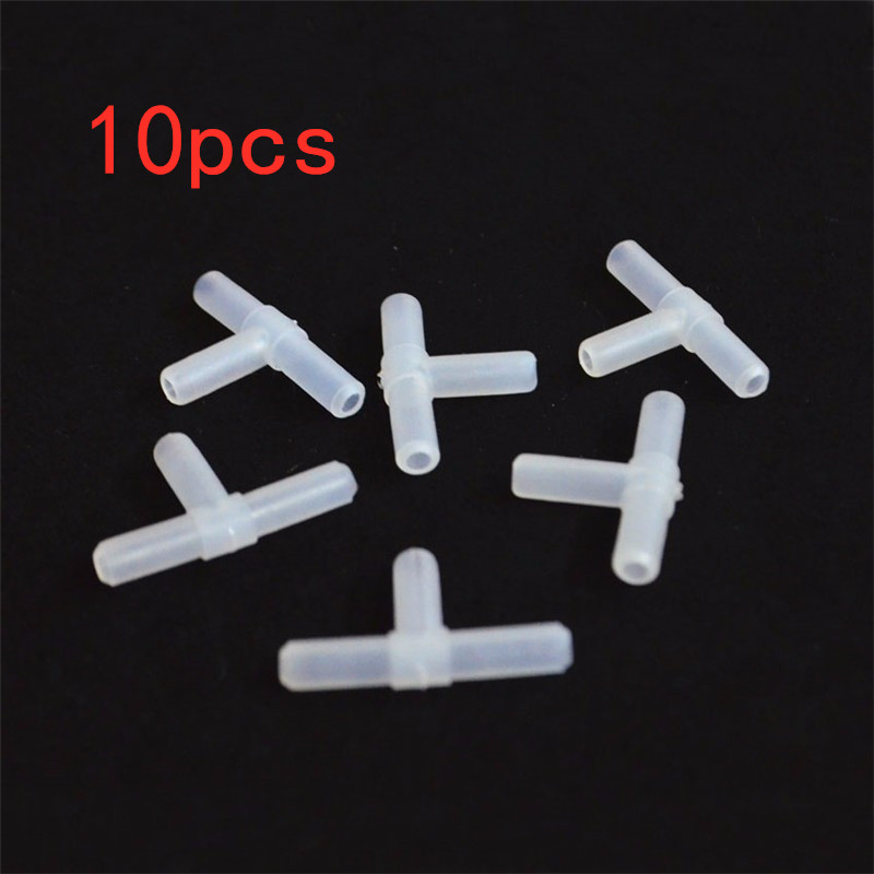 10Pcs 4Mm Plastic T-Weg 3-Way Hose Aquarium Fish Tank Luchtpomp Line Tubing Gewrichten cross Connectors Pomp Air Tube Accessoires: Default Title