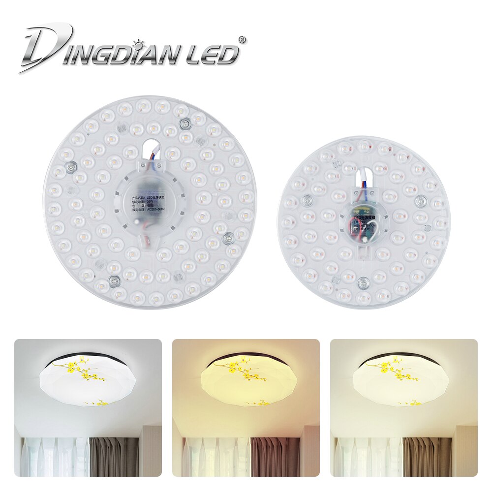 Celling Lamp Lighting Source AC220V 24W 36W White&amp;Warm White&amp;Bi-color Changeable LED Panel Light Board Replace Ceiling Lamp