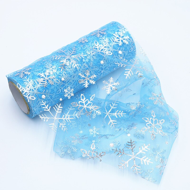 Rollo de tul para boda 10 yardas 15cm decoración azul cielo blanco nieve tul tela tutú vestido DIY Organza Baby Shower suministros