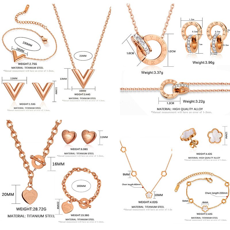 BICUX Stainless Steel White Shell Flower Jewelry Sets For Women Luxury Earrings/Necklace/Bracelet 2022