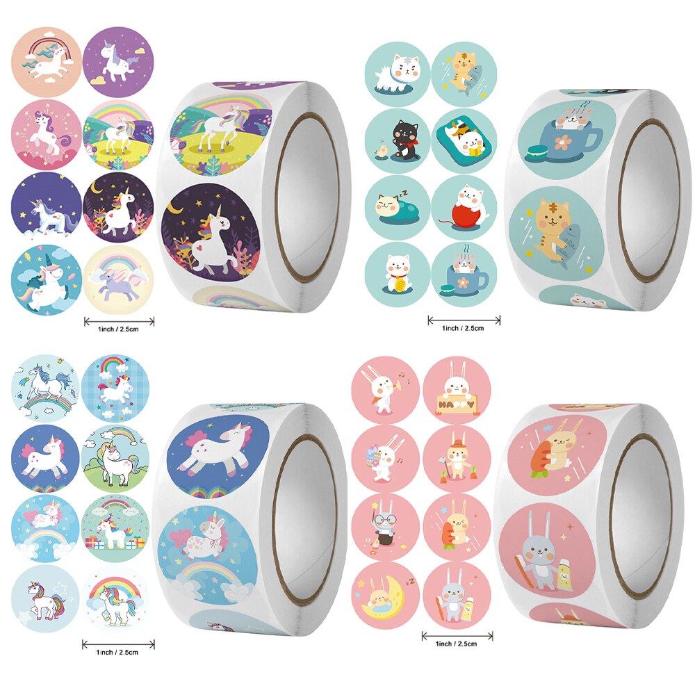 Kawaii Stationery Stickers Packaging for Small Businesses Unicorn Sticker for Diary Notebook Reward Stickers Funny Reward