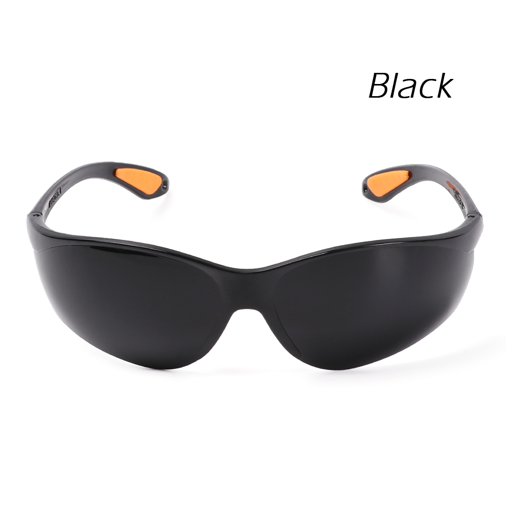 1pc sikkerhedsbriller øjebeskyttelse ridning vindtæt sandforebyggelse uv-beskyttelsesbriller udluftet briller arbejdslaboratorium tandbeskyttelsesbriller: Sort