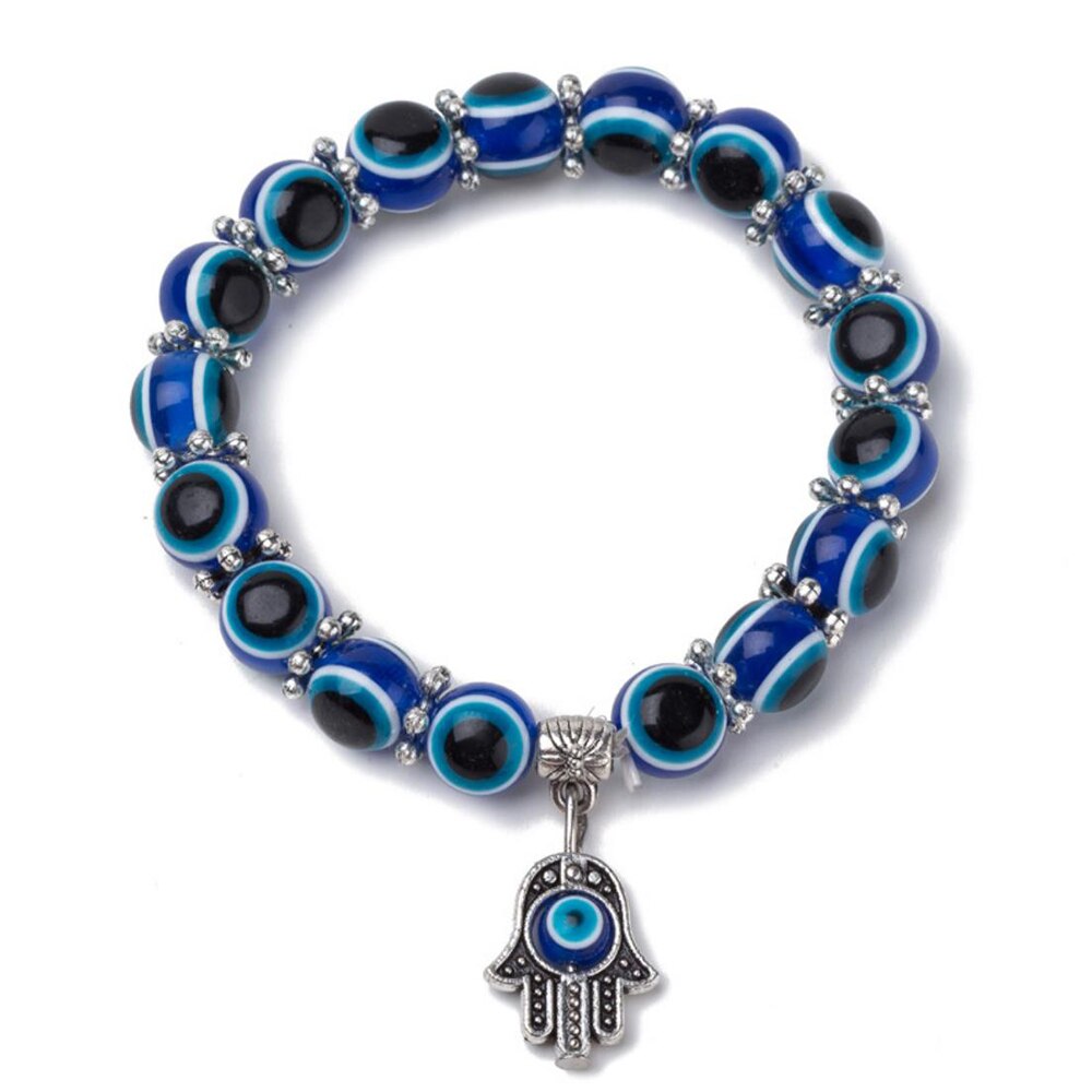 Blue Eyes Armbanden Vintage Fatima Hand Duivel Ogen Armbanden Voor Trendy Sieraden: Default Title