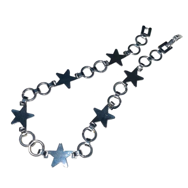 Vintage błyszcząca gwiazda Pentagram bransoleta ze stali tytanu dla kobiet słodka estetyczna bransoletka Y2k Charm Harajuku biżuteria