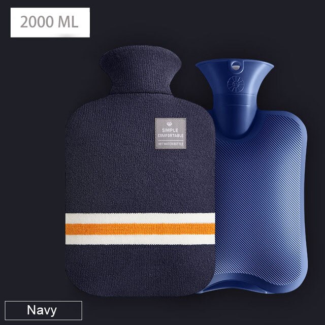 Water Vullen -Water Zak Voor Vrouwelijke Warme Buik Handen En Voeten Warm Water Zak Fles Warm Water zak Houden Op Handwarmer: Navy 2000ml