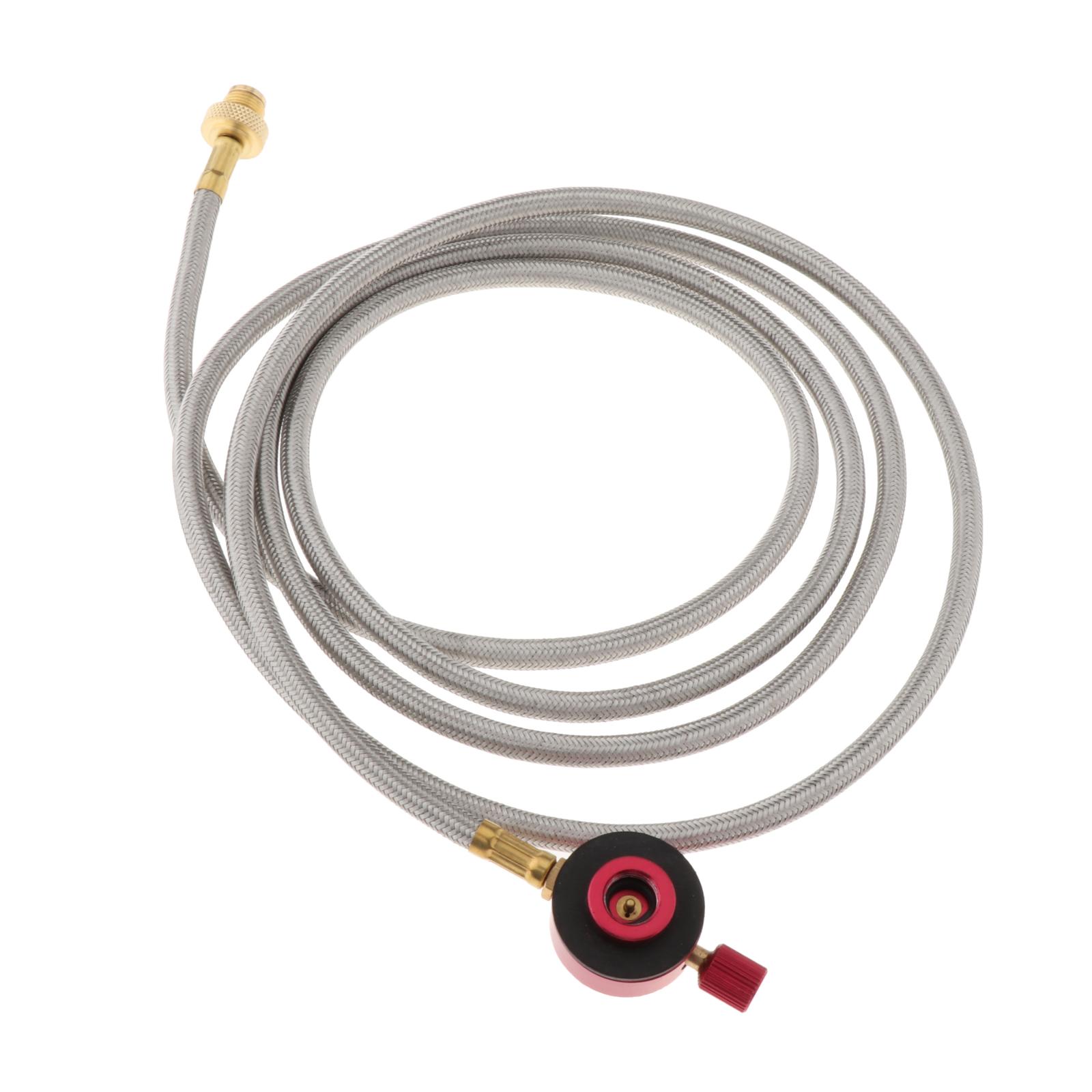 Braided Propane Gas Hose Pipe w/Valve for Travel Camping Caravan BBQ Picnic