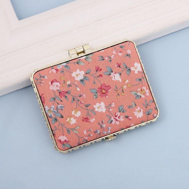 Mini Makeup Compact Pocket Floral Mirror Portable Two-side Folding Make Up Mirror Women Vintage Cosmetic Mirrors For: 10