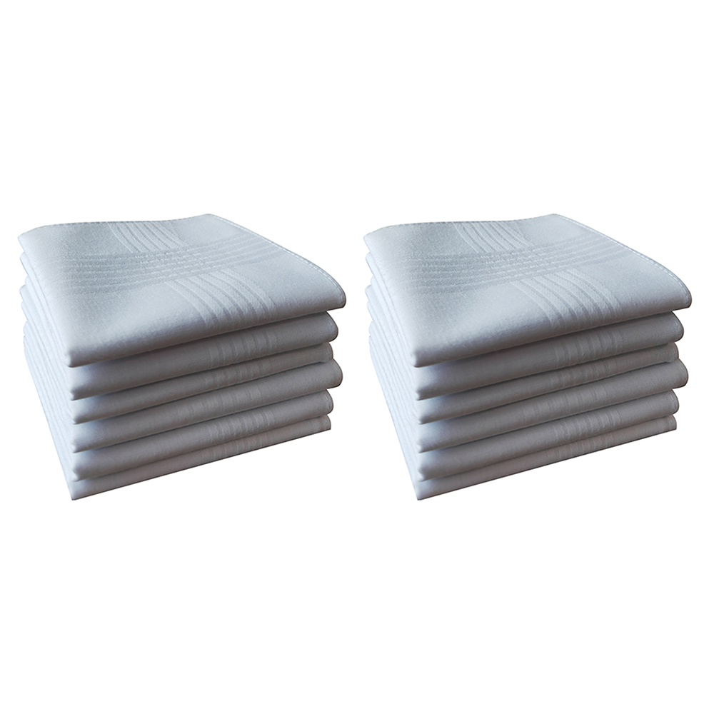 Pañuelo fino de algodón de 40 cm blanco puro. Servilleta para traje de negocios, pañuelo para restaurante, 6 uds.: Otro
