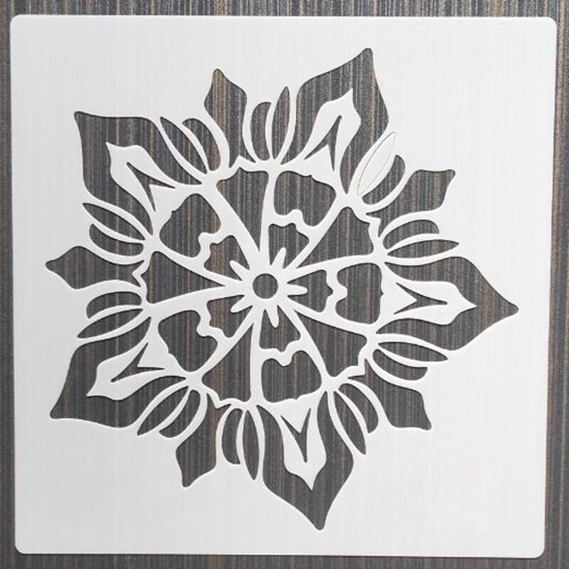 1Pcs 20*20Cm Eenvoudige Mandala Diy Gelaagdheid Stencils Muur Schilderen Meubels Plakboek Kleuring Embossing Album Decoratieve Template: WHITE