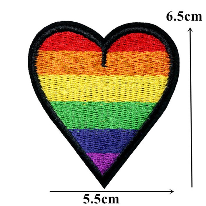 Regnbue fred kærlighed hjerte flag broderede patches sy strygemærker lgbt til tøj gør-det-selv-applikationer håndværksdekoration: 9