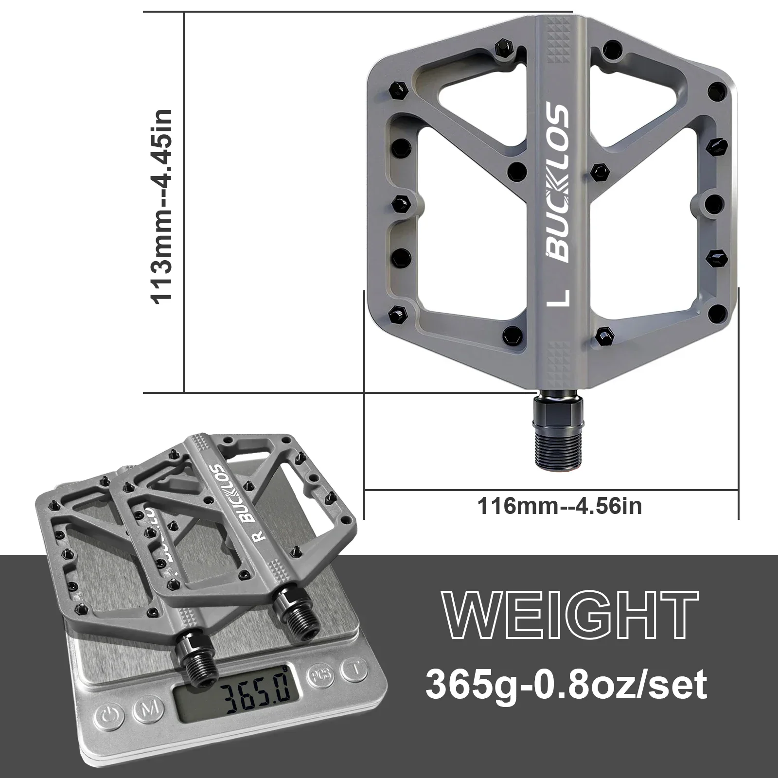 BUCKLOS Bike Pedal Nylon Durable Bicycle Flat Pedal Mtb Non-slip Mountain Bike Pedals Waterproof Road Bicycle Pedals Bike Parts: green