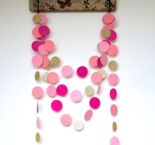 Party Home Ball Garland Bunting Banners Streamers Party Birthday Festival Occasion Decoration Gold White