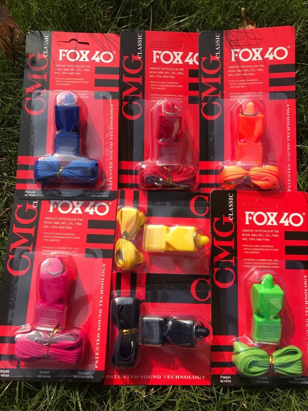 Fox 40-silbato con acollador y CMG, color rojo,