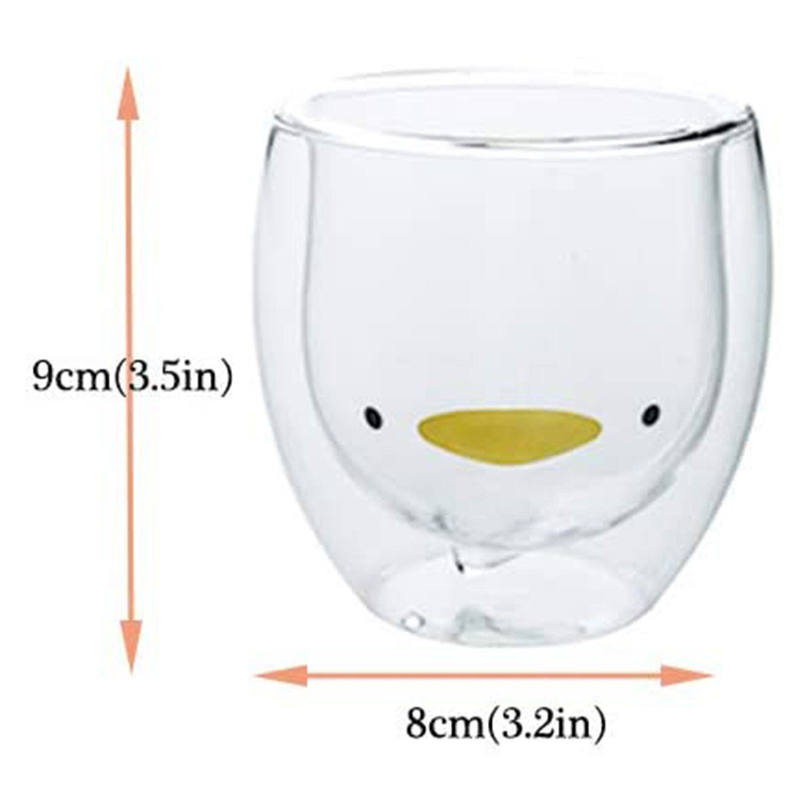 40# Lovely Glass Mugs Bear Cat Dog Animal Double-layer Tea Milk Coffee Cup With Round Mouth Prevent Scald Cartoon Glass
