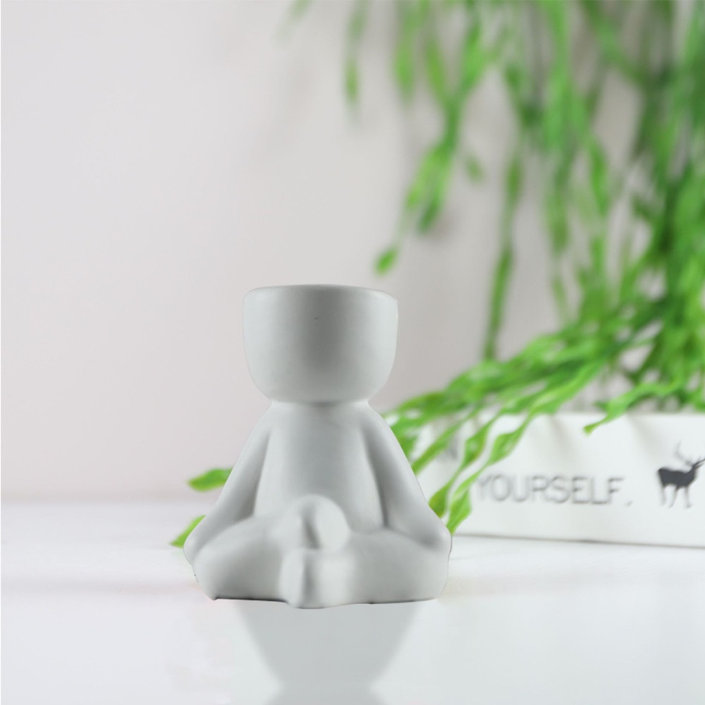 Pot de fleur en céramique en forme humaine Pot de fleur Vase en céramique artisanat plante Pot maison ornements décoration