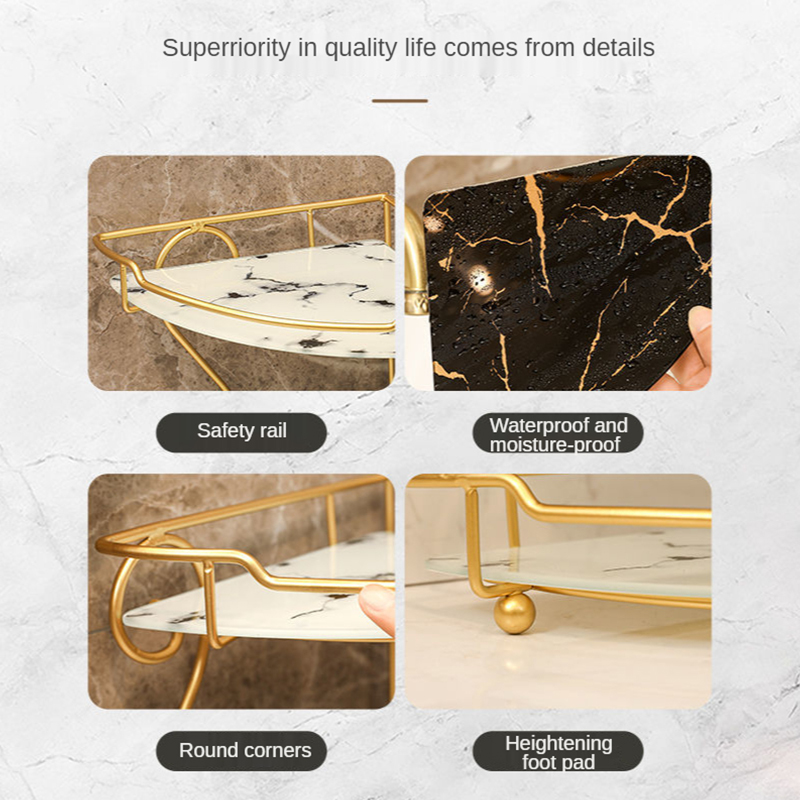 Light Luxury Triangle Bathroom Storage Shelf Toilet Vanity Storage Rack Bathroom Cosmetics Storage Rack Shelves And Supports